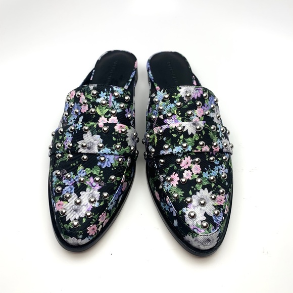 REBECCA MINKOFF MILENA STUDDED SILK LOAFER MULE - Picture 9 of 13